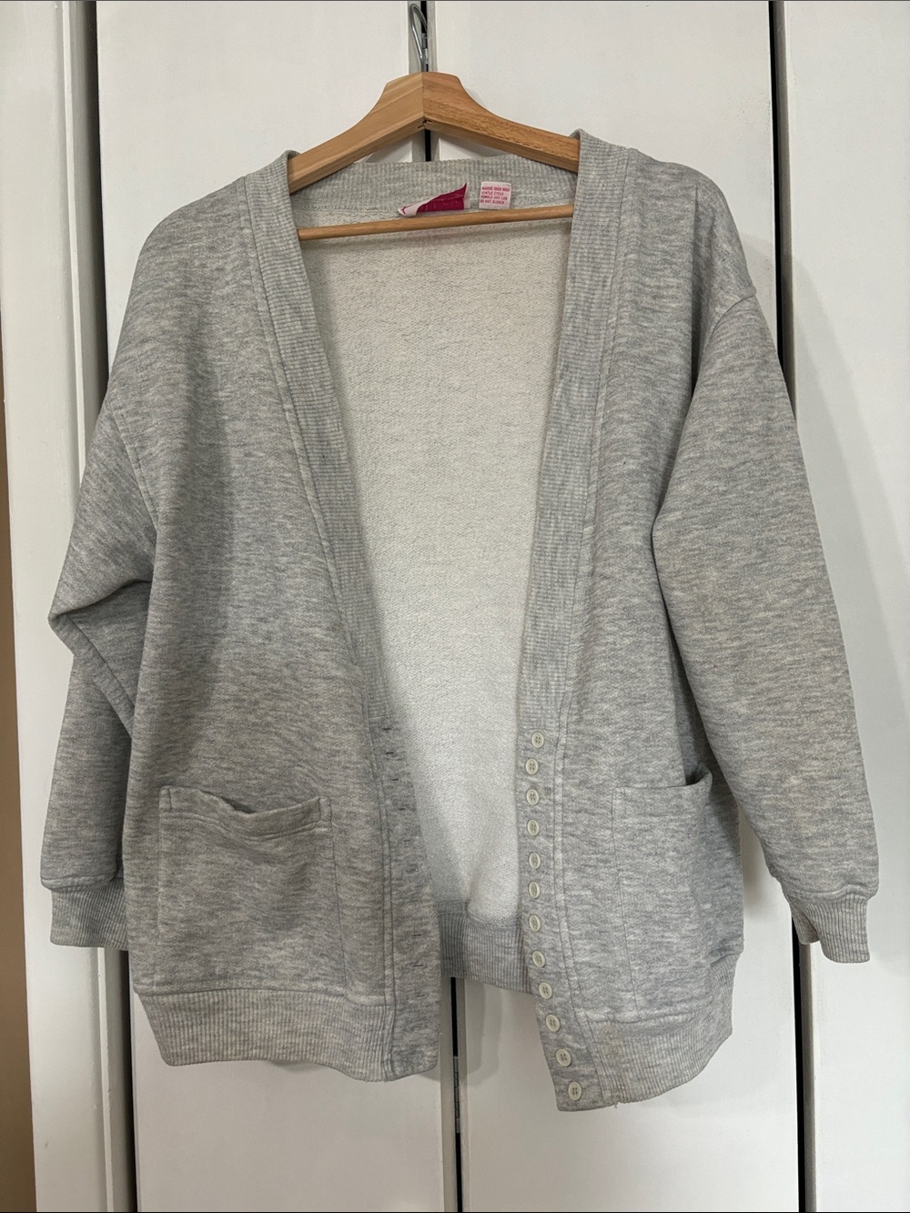 Razzberry vintage Light Gray Open Cardigan with buttons